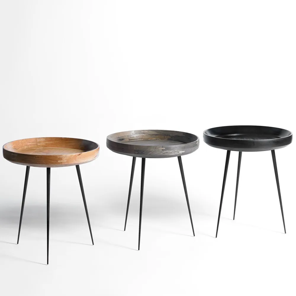 Bowl Small bord, mango natur, svart stativ Mater