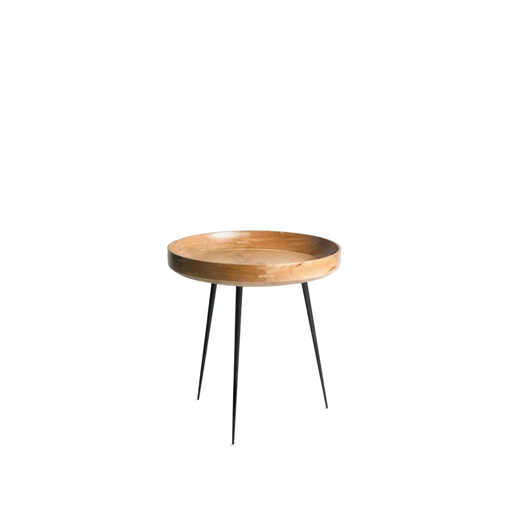 Bowl Small bord, mango natur, svart stativ Mater