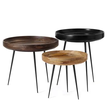 Bowl Small bord - mango sirka grey, svart stativ - Mater