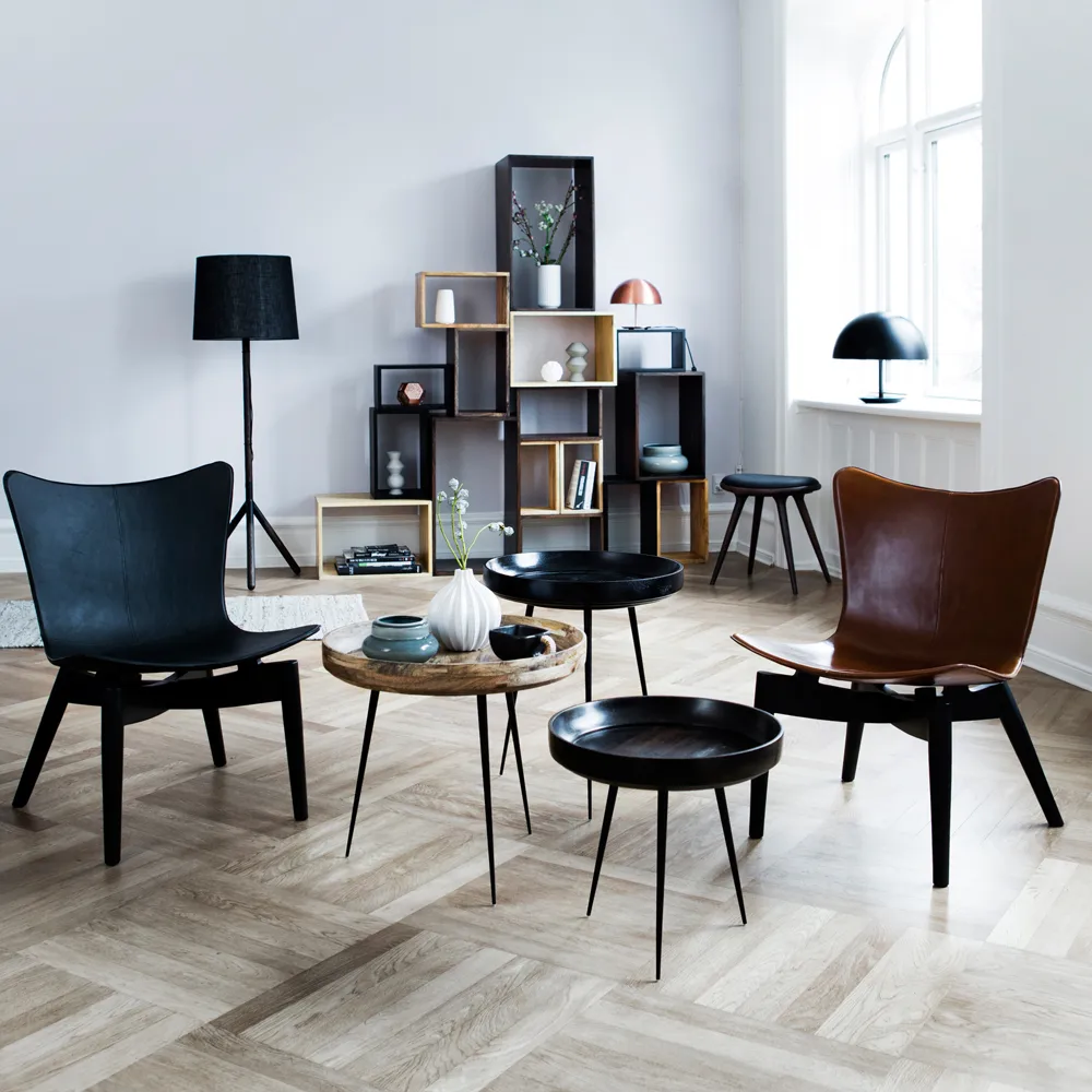 Bowl Small bord, mango svart, svart stativ Mater