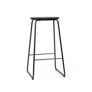 Earth barpall - coffee, h.69, svart stålstativ - Mater