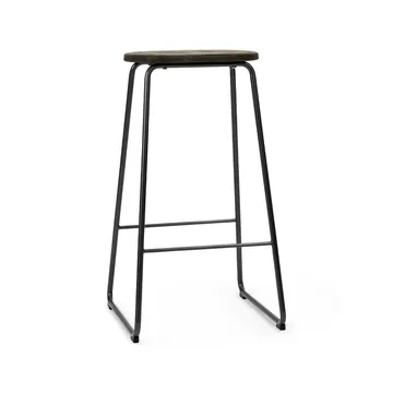 Earth barpall - coffee, h.74, svart stålstativ - Mater