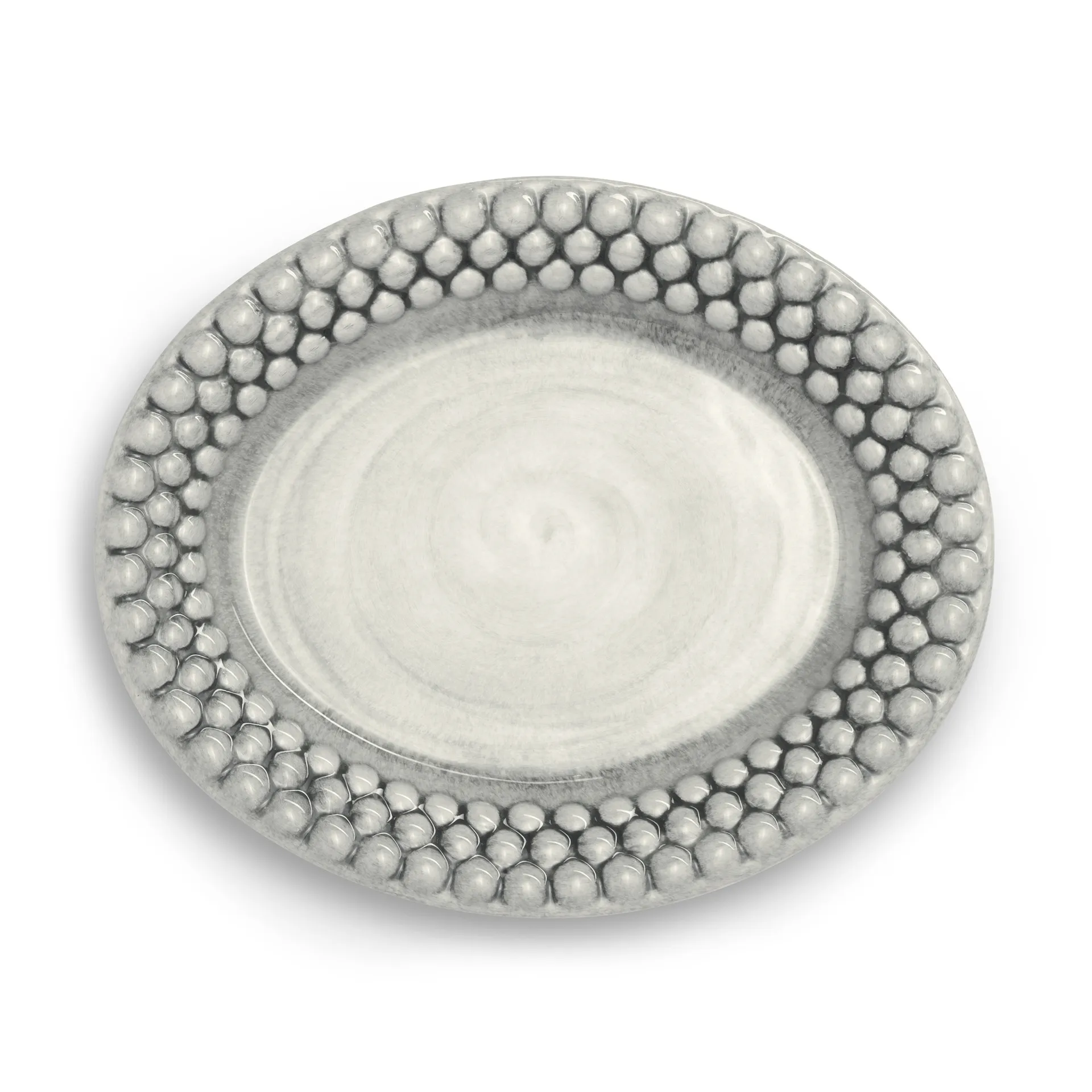 Bubbles oval tallrik 20 cm, Grå Mateus