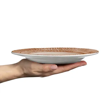 Stripes tallrik Ø21 cm - Cinnamon  - Mateus