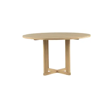 Arv matbord ⌀130 cm - Vitpigmenterad mattlackad ek - Mavis