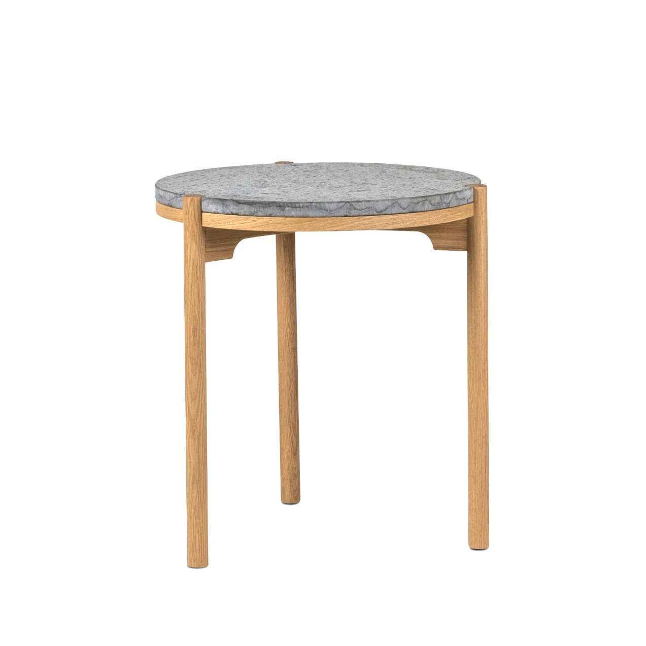 Dondo sidobord vitpigmenterad ek Ø45 cm, Hyvlad kalksten Mavis