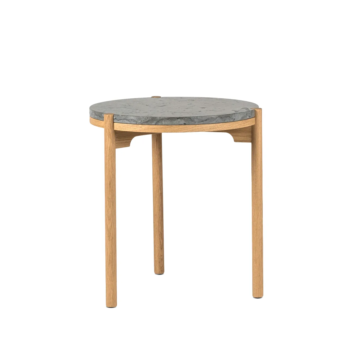 Dondo sidobord vitpigmenterad ek Ø45 cm, Slipad kalksten Mavis