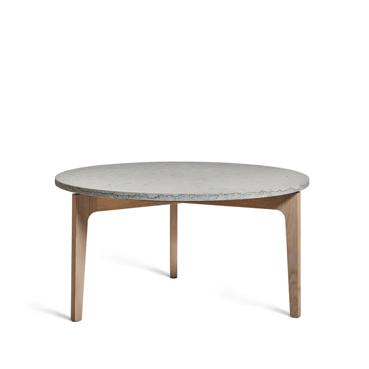 Höllviken soffbord Ø80 cm - Kalksten-vitpigmenterade ekben - Mavis