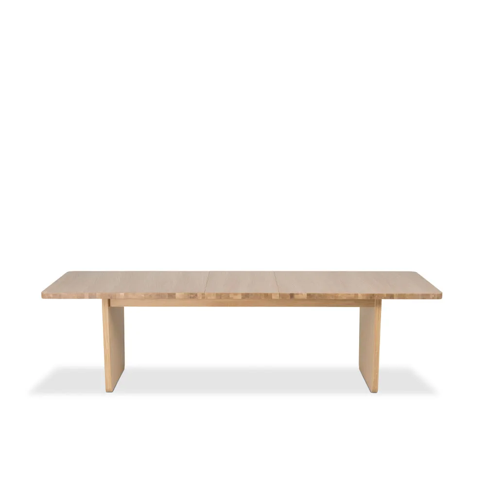 Vaud matbord, Vitpigmenterad ek, 2 st ilägg Mavis