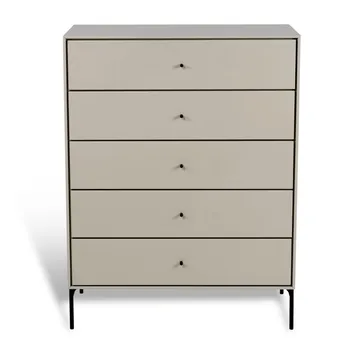 Volt byrå 5 lådor beige - Detaljer i svart - Mavis