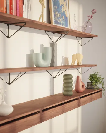 Pythagoras Shelf hyllplan - valnöt - Maze