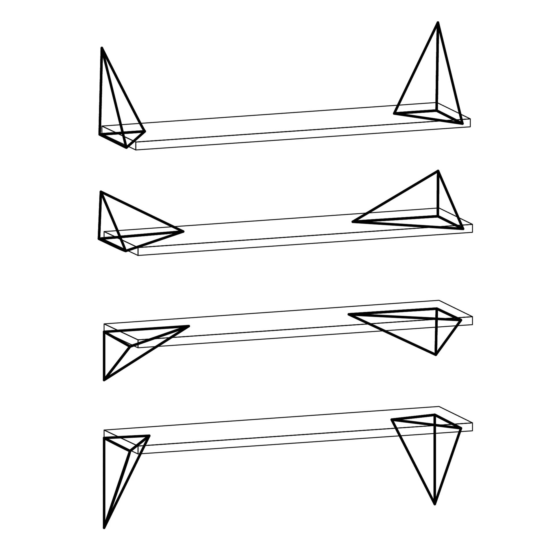 Pythagoras Shelf hyllplan, valnöt Maze