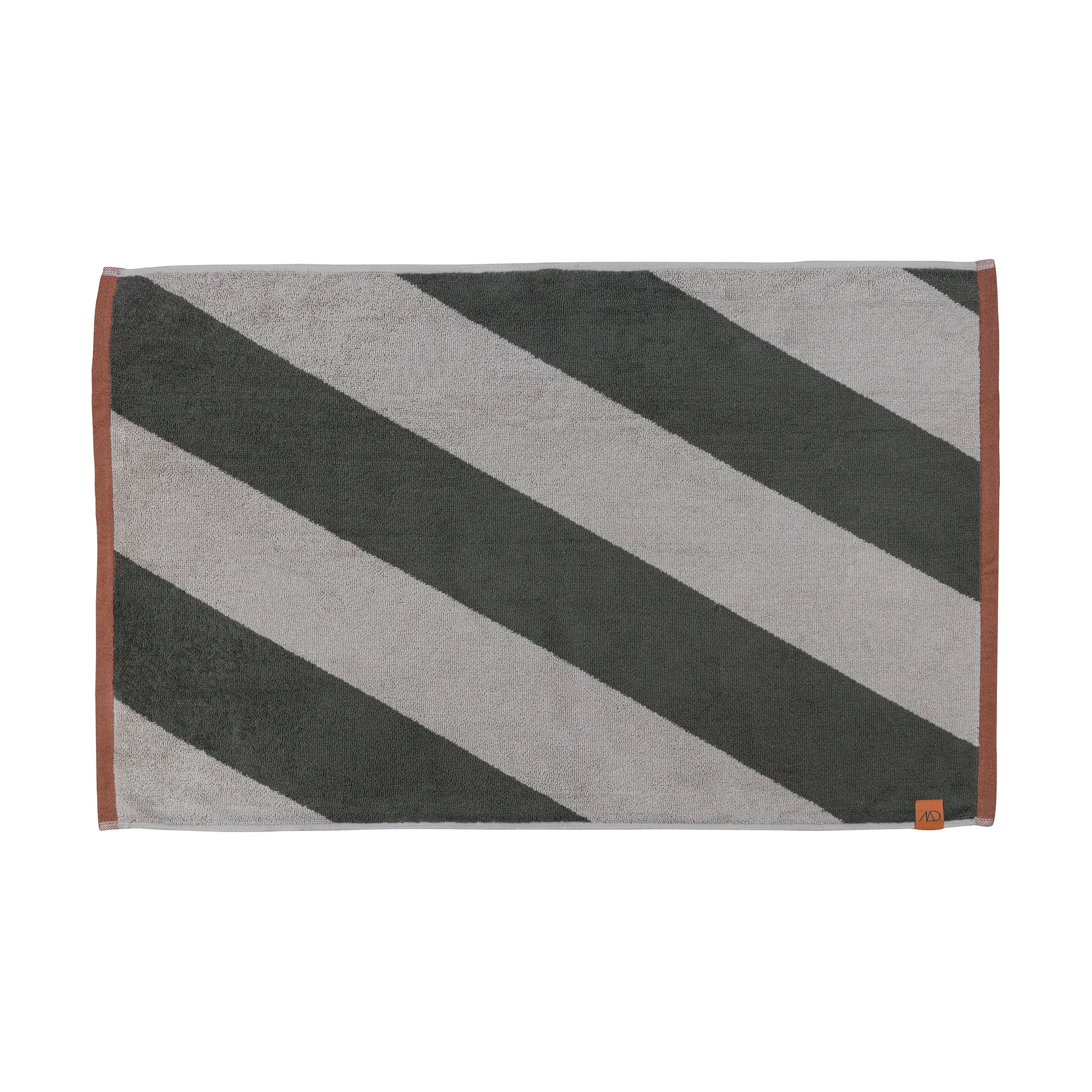 Diagonal badrumsmatta 50x80 cm, Dark olive Mette Ditmer