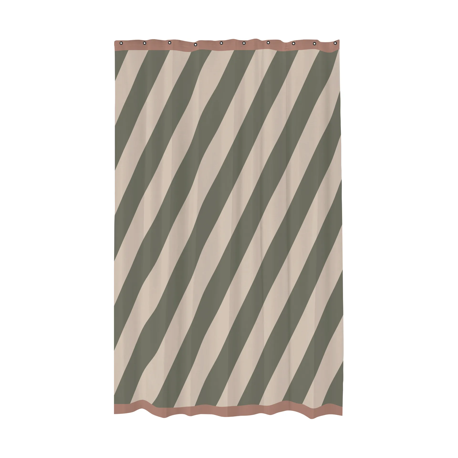Diagonal duschdraperi 150x200 cm, Dark olive Mette Ditmer