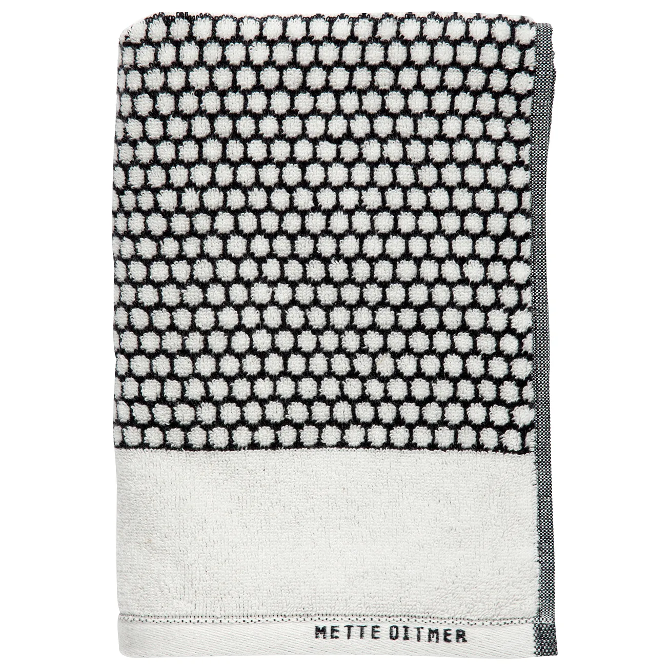 Grid badhandduk 70x140 cm, Svart-off white Mette Ditmer