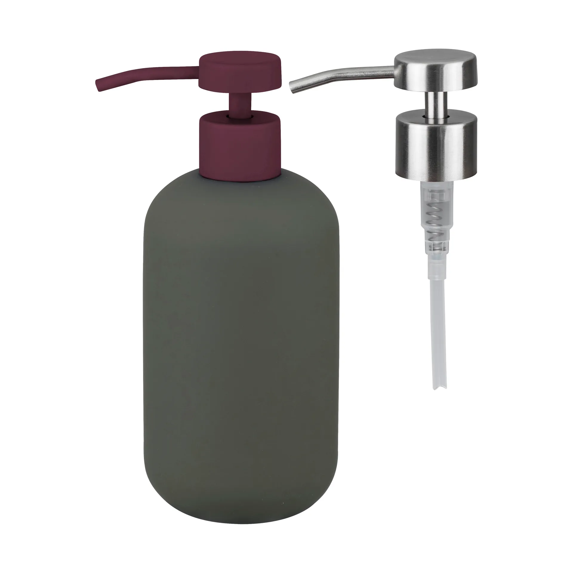 Lotus play tvålpump hög, inkl 2 pumphuvuden, Dark olive Mette Ditmer