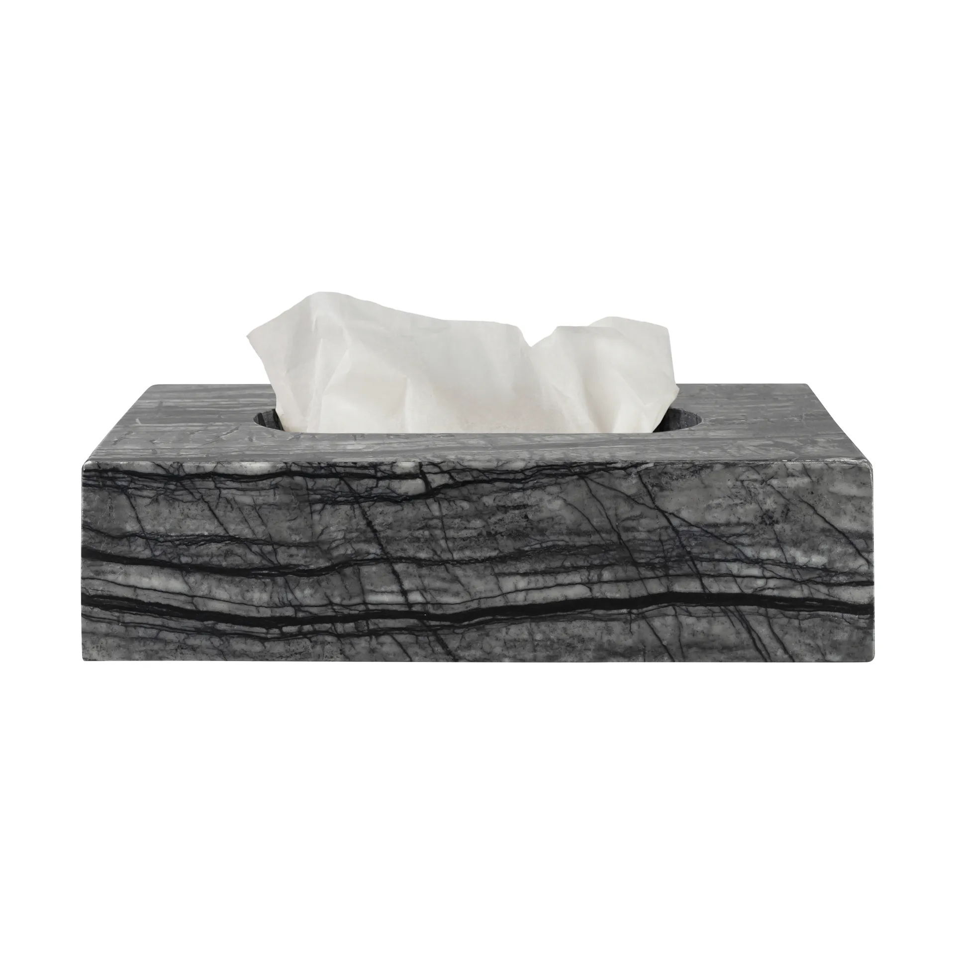 Marble näsdukslåda 14x25,5 cm, Svart-grå Mette Ditmer