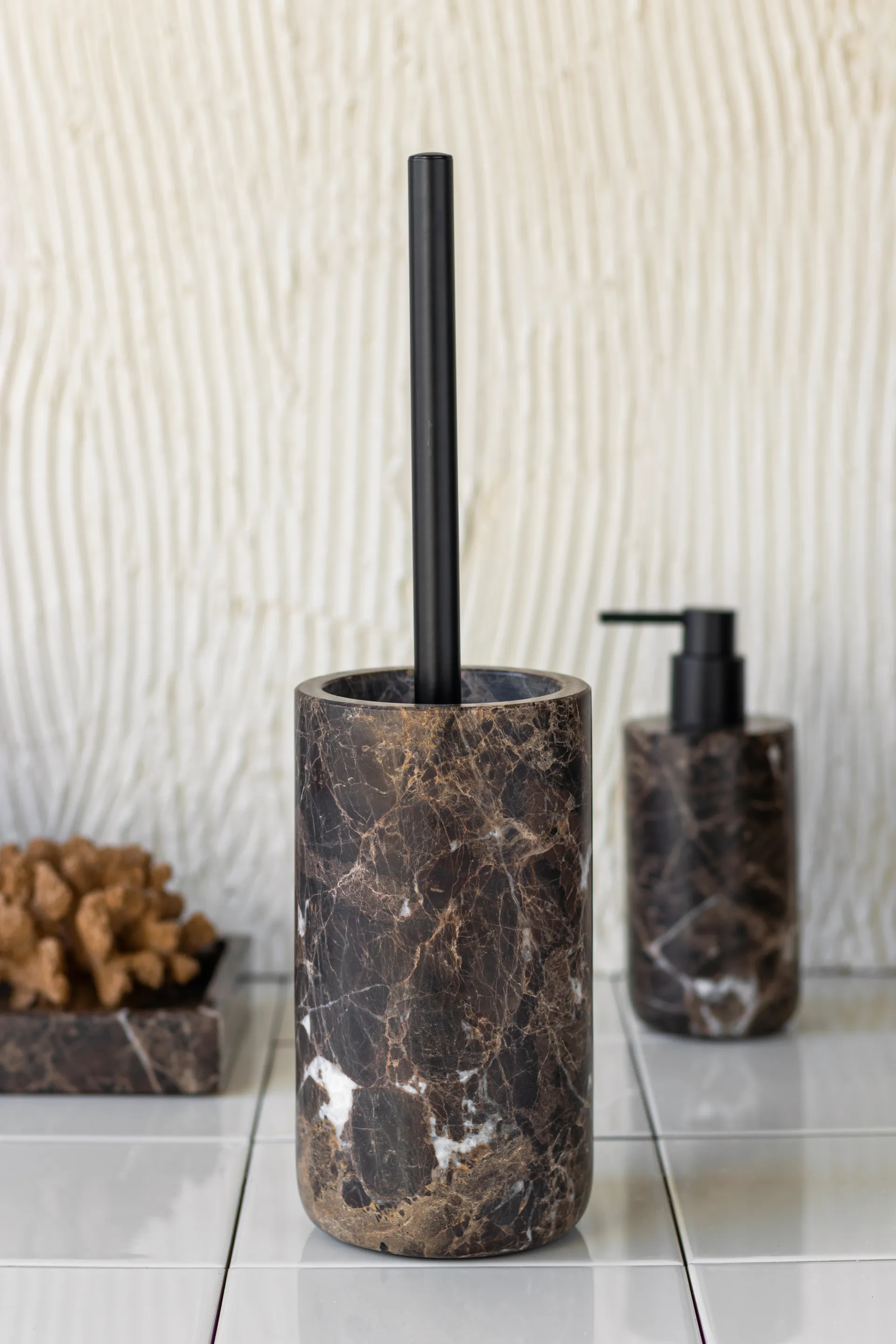 Marble toalettborste 36 cm, Brun Mette Ditmer
