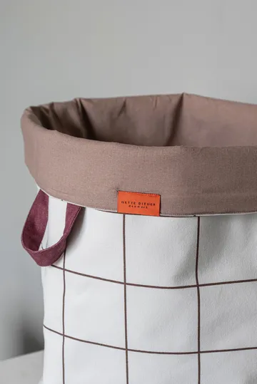 Mesh tvättkorg Ø40x50 cm - Brown-Off-white - Mette Ditmer