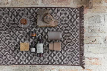 Morocco badrumsmatta 50x80 cm - Chocolate-off-white - Mette Ditmer