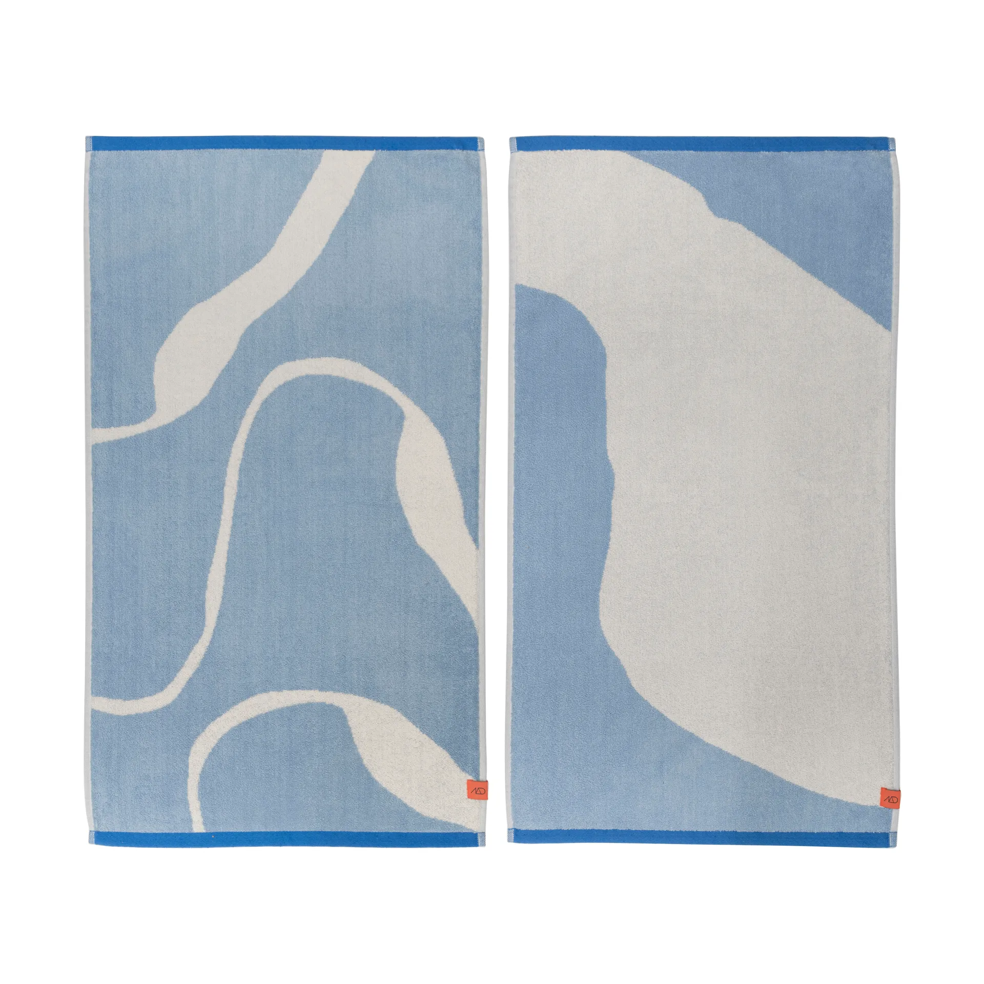 Nova Arte gästhandduk 40x55 cm 2-pack, Light blue-off-white Mette Ditmer