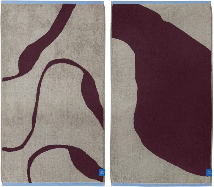 Nova Arte gästhandduk 40x55 cm 2-pack - Wine-sand - Mette Ditmer