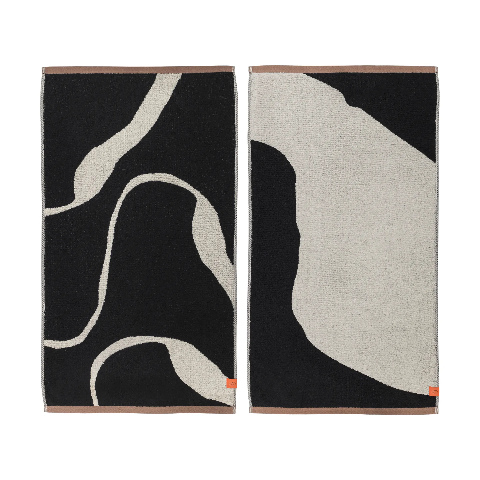 Nova Arte handduk 50x90 cm 2-pack, Black-off white Mette Ditmer