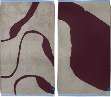 Nova Arte handduk 50x90 cm 2-pack - Wine-sand - Mette Ditmer
