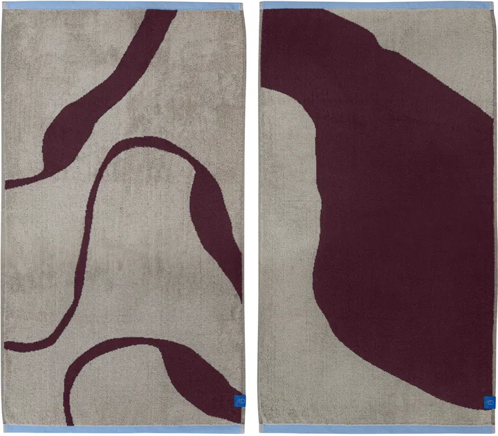 Nova Arte handduk 50x90 cm 2-pack - Wine-sand - Mette Ditmer