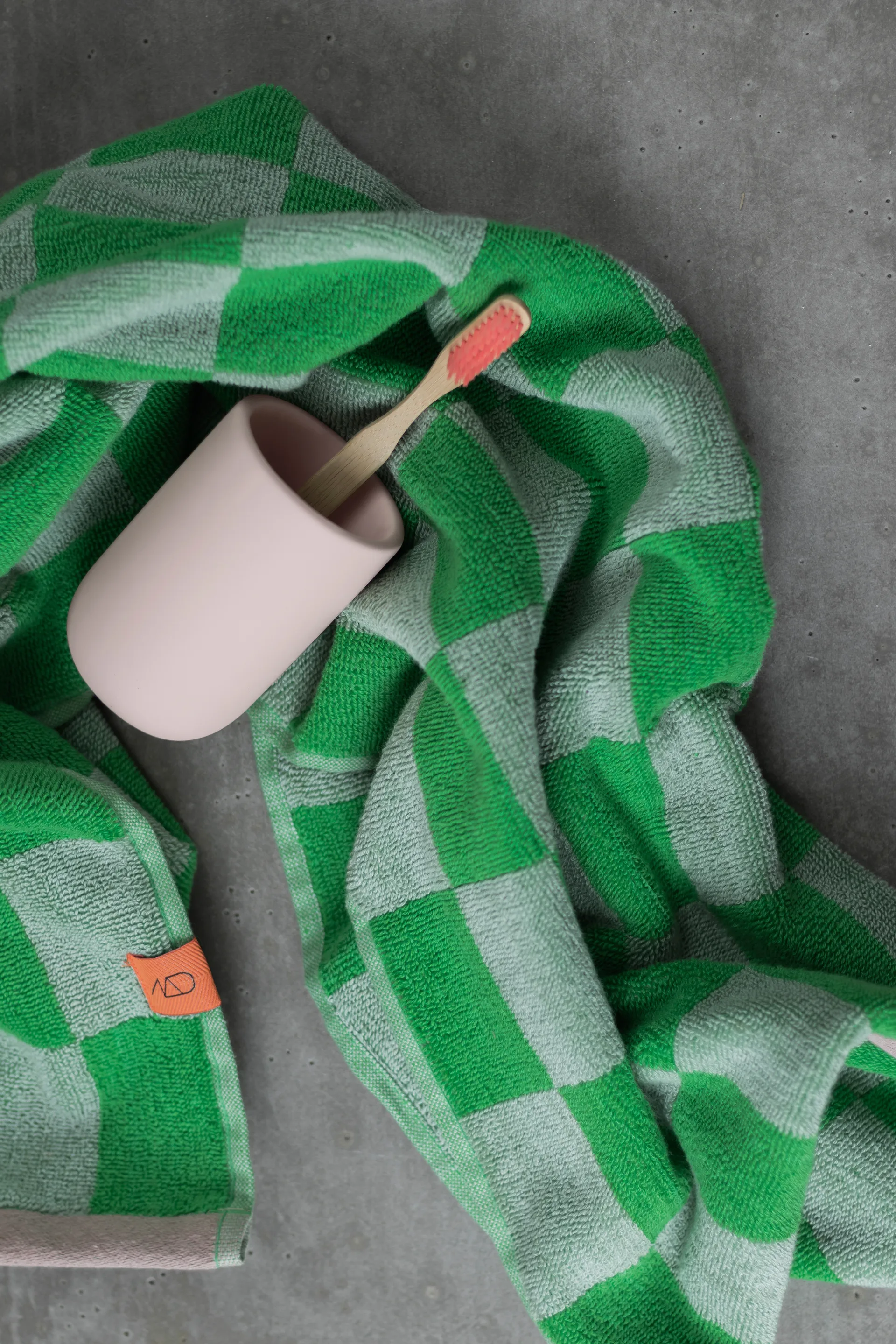 Retro handduk, Classic green, 50x90 cm Mette Ditmer