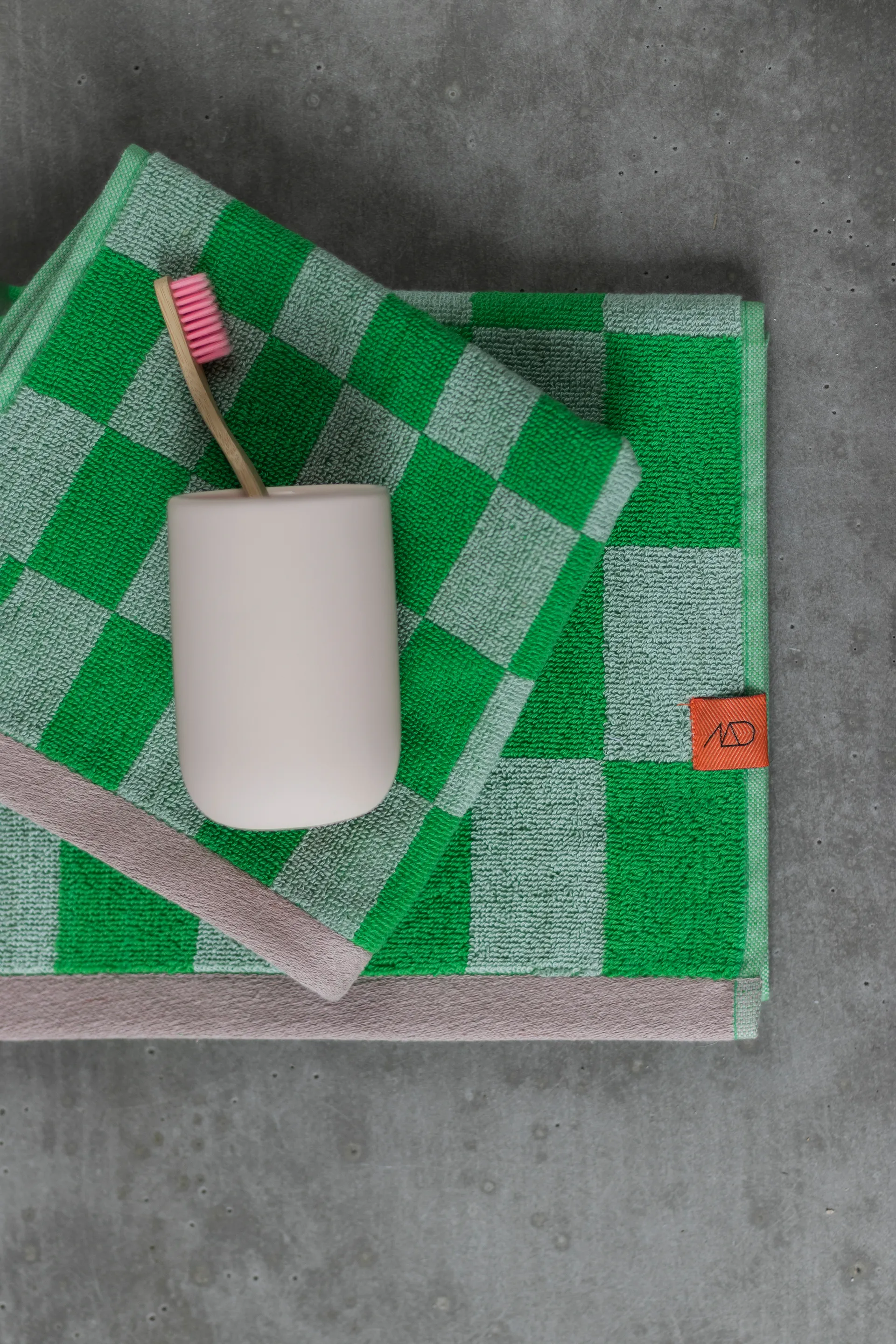 Retro handduk, Classic green, 50x90 cm Mette Ditmer