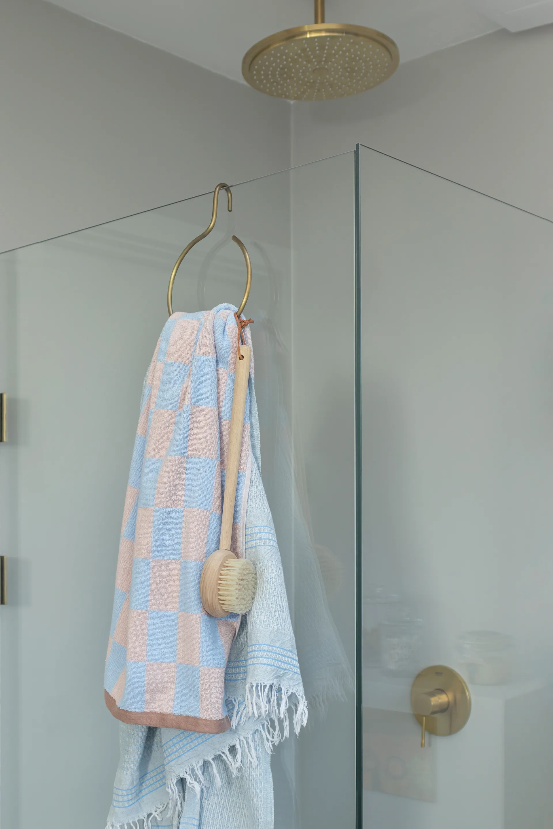 Retro handduk, Light blue, 70x133 cm Mette Ditmer