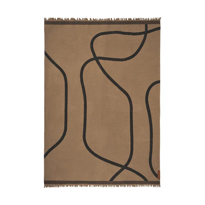 Shadow pläd - Latte-black, 130x175 cm - Mette Ditmer