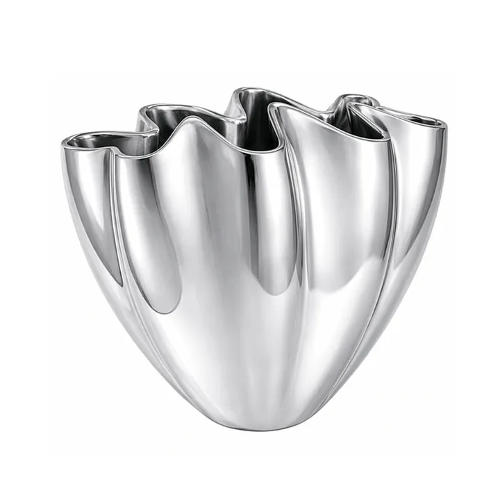 Shell vas - Large, 30 cm, Chrome - Mette Ditmer