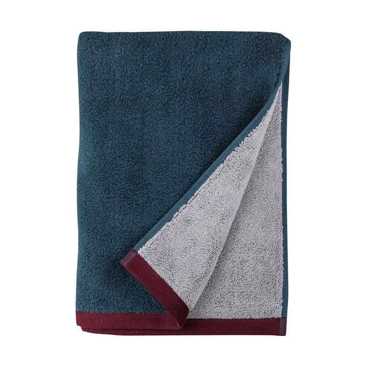 Soft badhandduk 70x133 cm - Midnight blue-light grey - Mette Ditmer