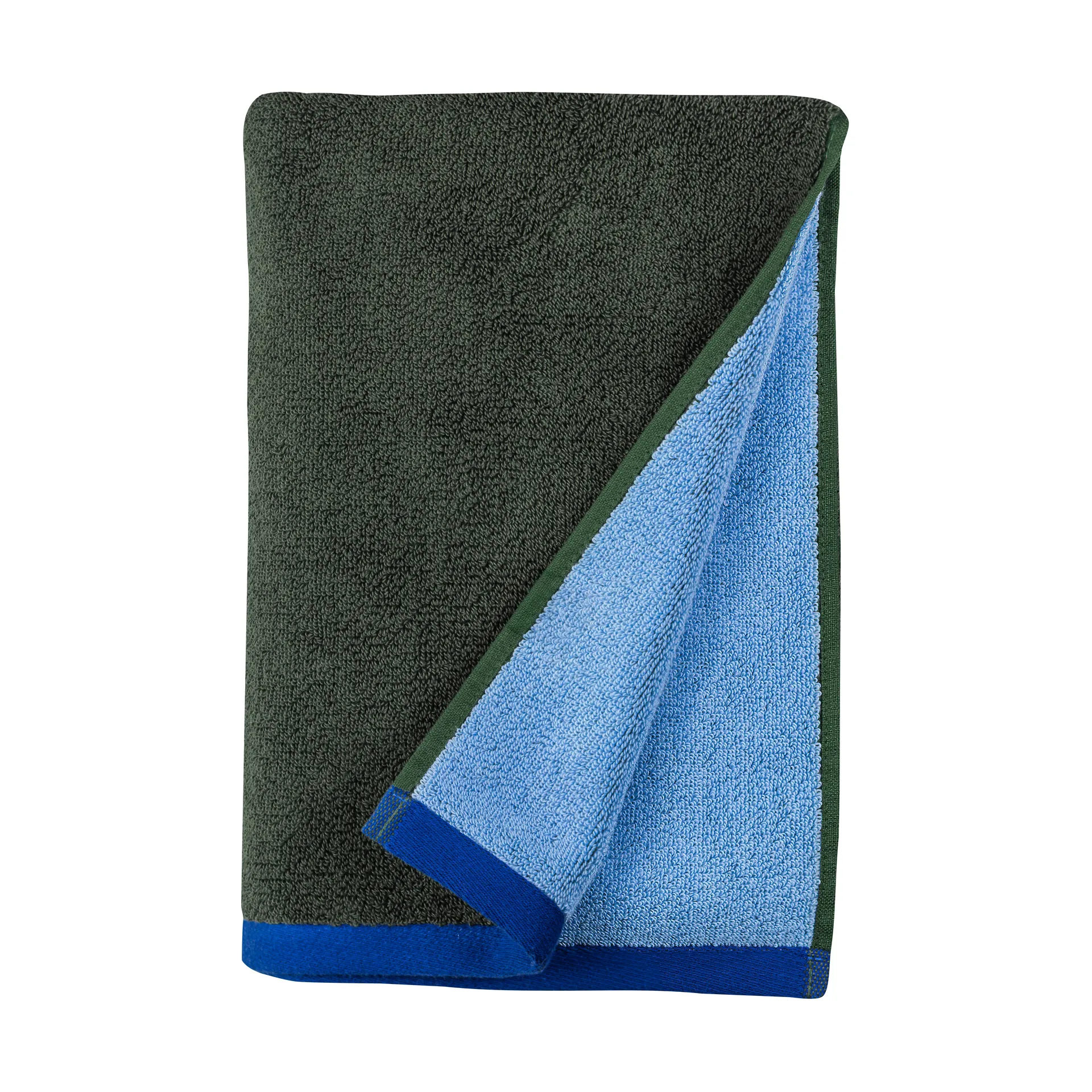 Soft handduk 50x90 cm, Dark olive-light blue Mette Ditmer