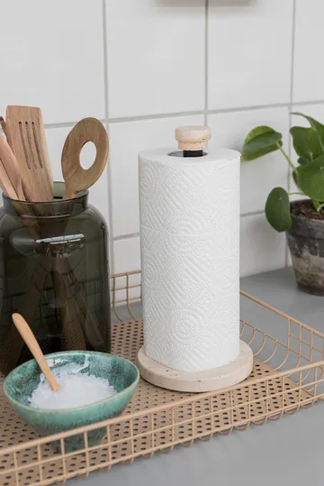 Travertine hushållspappershållare - Linen - Mette Ditmer