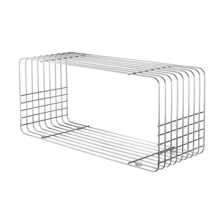 Wire hylla - Chrome, 31x70x26 cm - Mette Ditmer