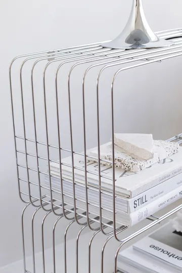 Wire hylla - Chrome, 31x70x26 cm - Mette Ditmer