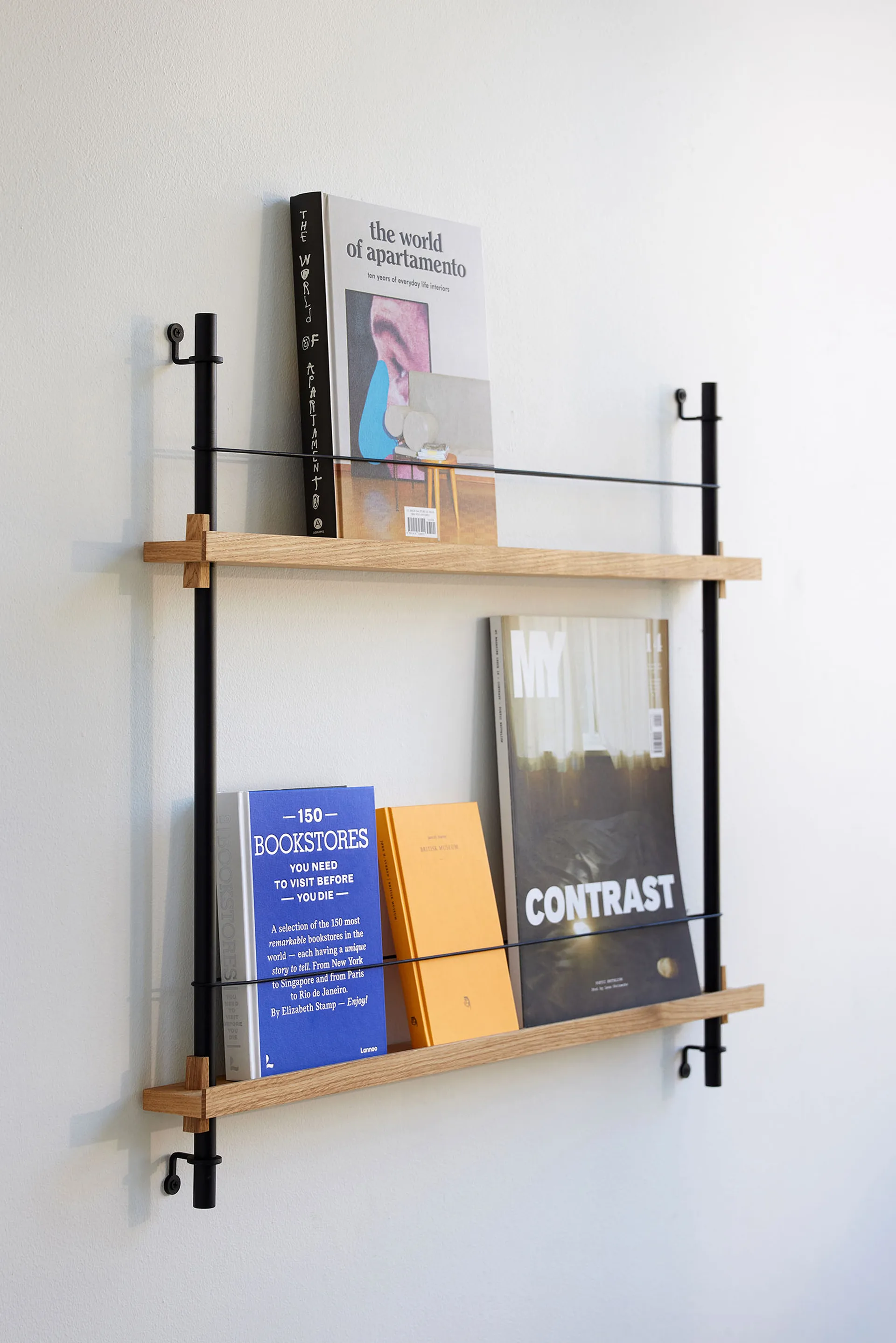 Magazine Shelving tidningsställ, Black, 85x180x7 cm, MS.180.1 MOEBE