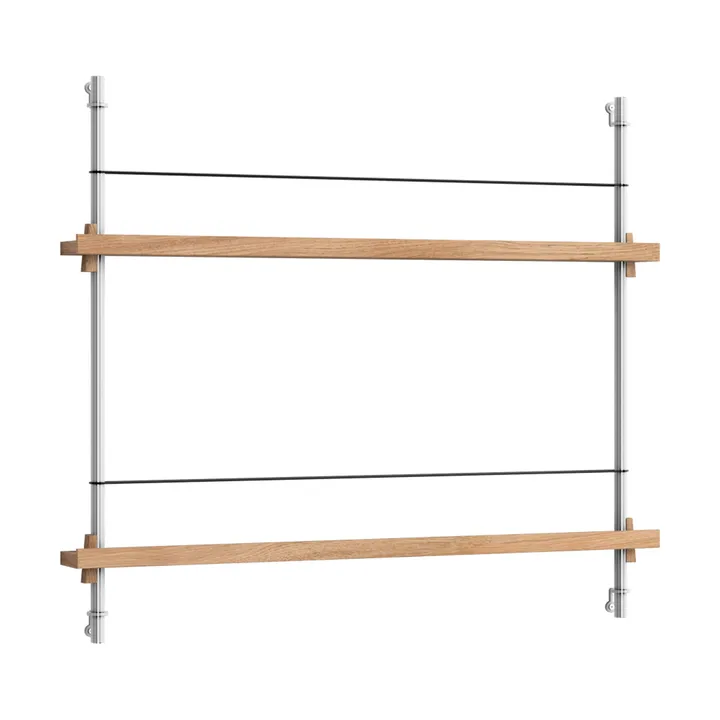 Magazine Shelving tidningsställ - Ek-rostfritt stål, 85x65x7 cm, MS.65.1 - MOEBE