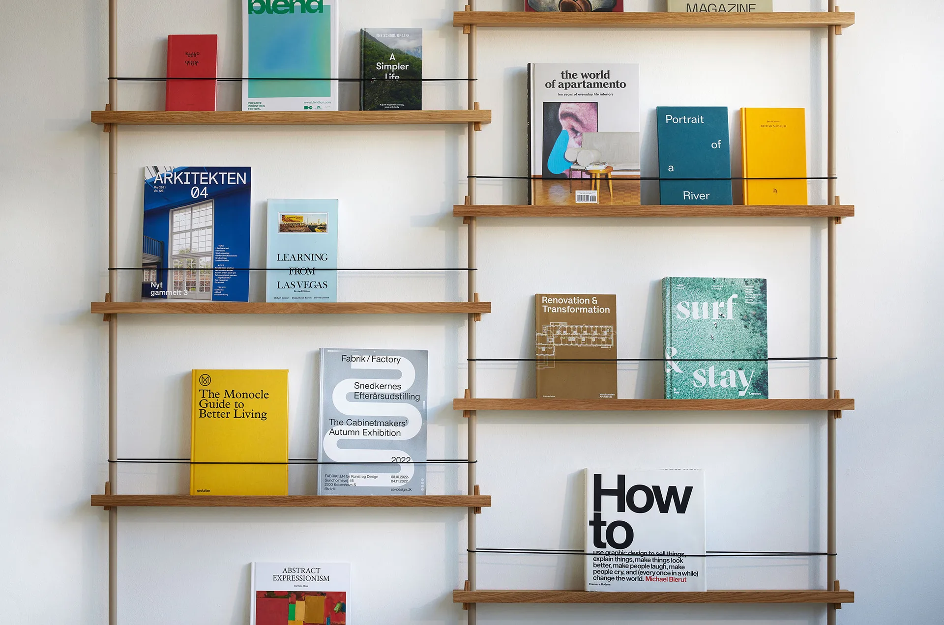 Magazine Shelving tidningsställ, Ek-rostfritt stål, 85x65x7 cm, MS.65.1 MOEBE