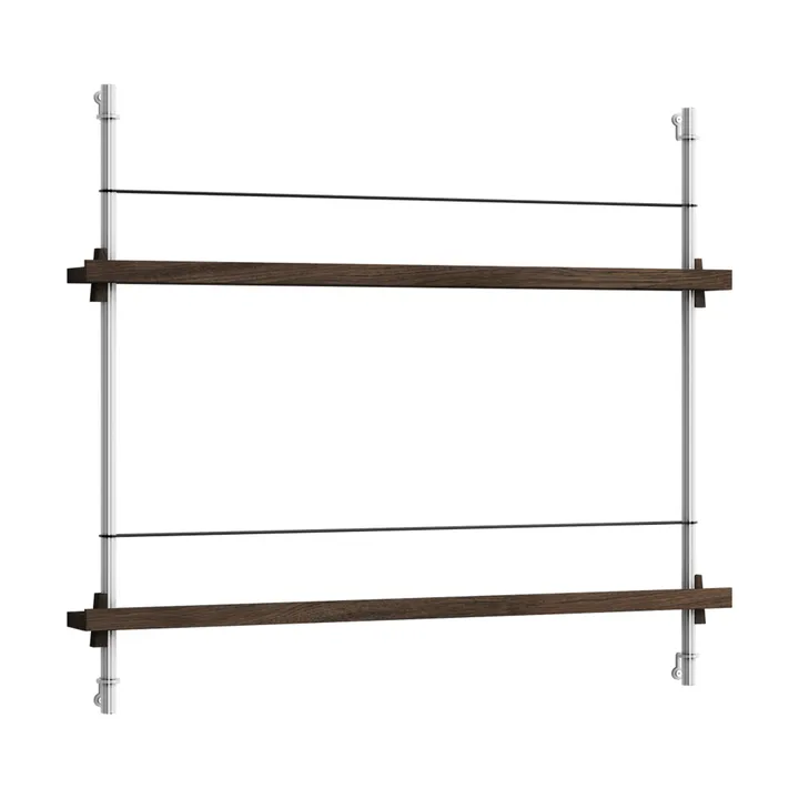 Magazine Shelving tidningsställ - Rökt ek-rostfritt stål, 85x65x7 cm, MS.65.1 - MOEBE