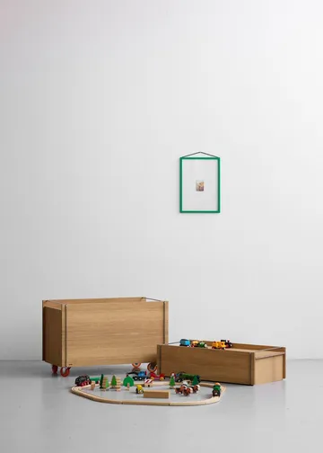 Moebe storage box - Oljad ek-svart, low, 16,5x60x31 cm - MOEBE