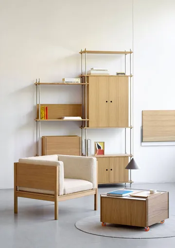 Moebe Storage Chest soffbord med förvaring - Oljad ek-rostfritt stål, 60x61x38.2 cm - MOEBE