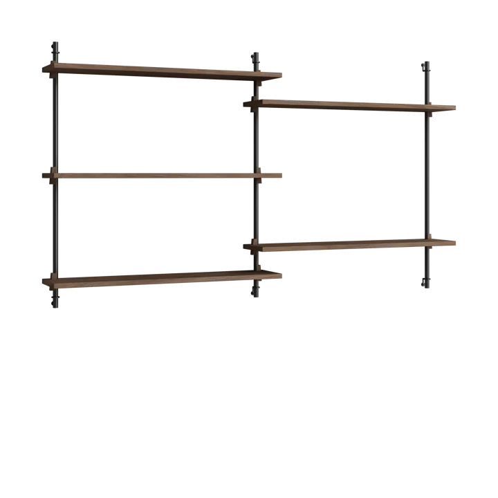 Moebe wall shelving ws.85.2.B - Rökt ek-svart - MOEBE