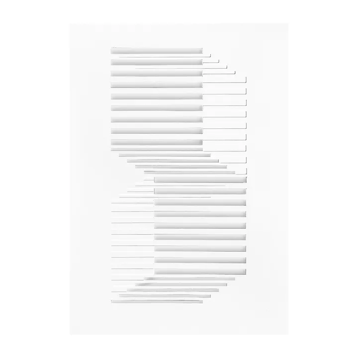 Relief konstverk shifted lines 21x29,7 cm - Off White - MOEBE