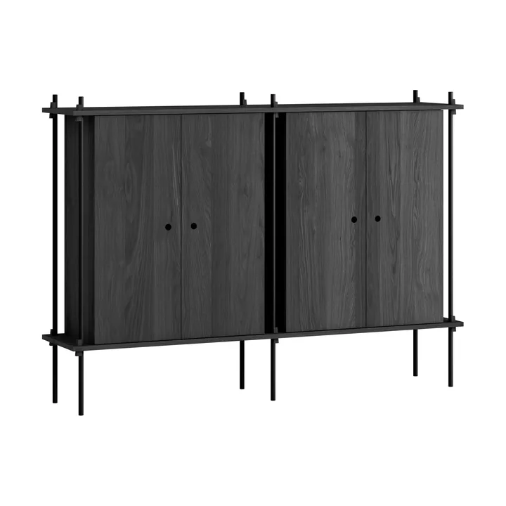 Shelving System Cabinet skåp - Black, 163x115x35 cm, S.115.2.E - MOEBE