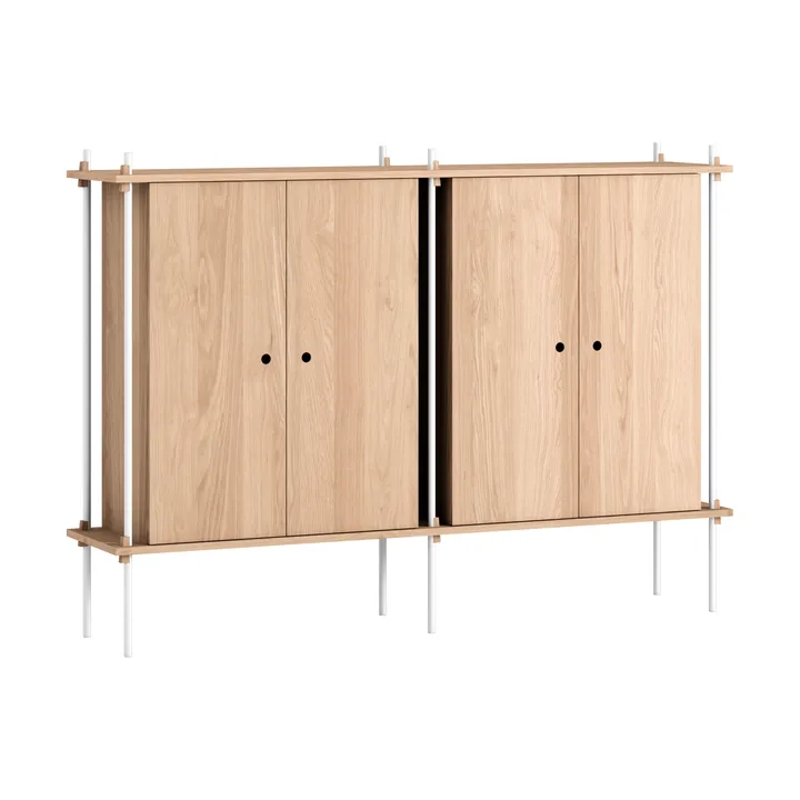 Shelving System Cabinet skåp - Ek-white, 163x115x35 cm, S.115.2.E - MOEBE