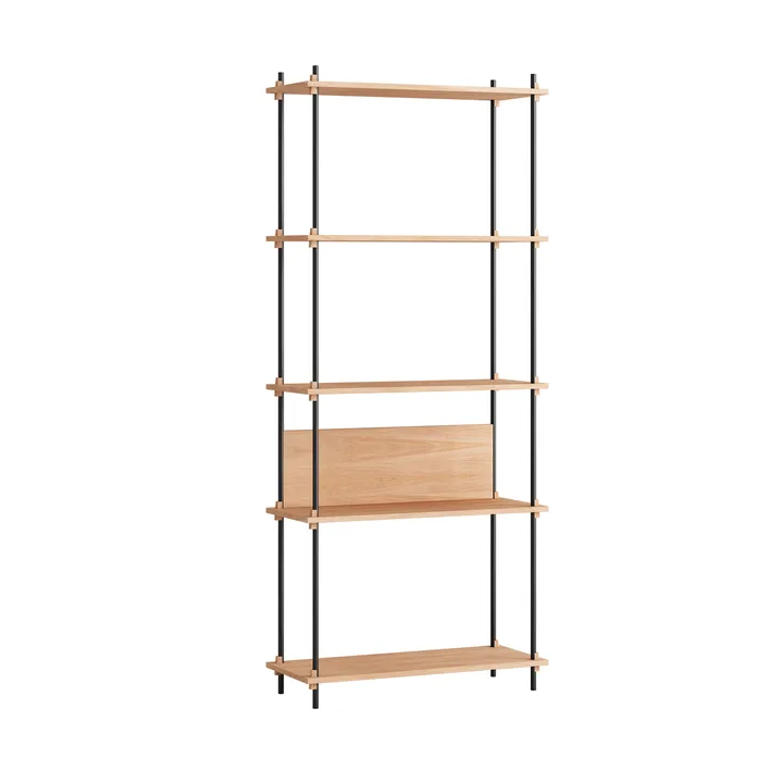 Shelving System classic hylla - Ek-black, 86x200x35 cm, S.200.1.A - MOEBE